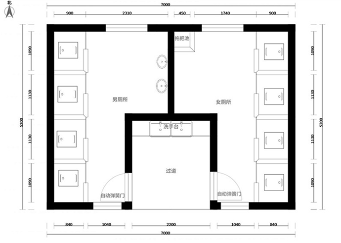 临武县农村公共厕所平面设计图二